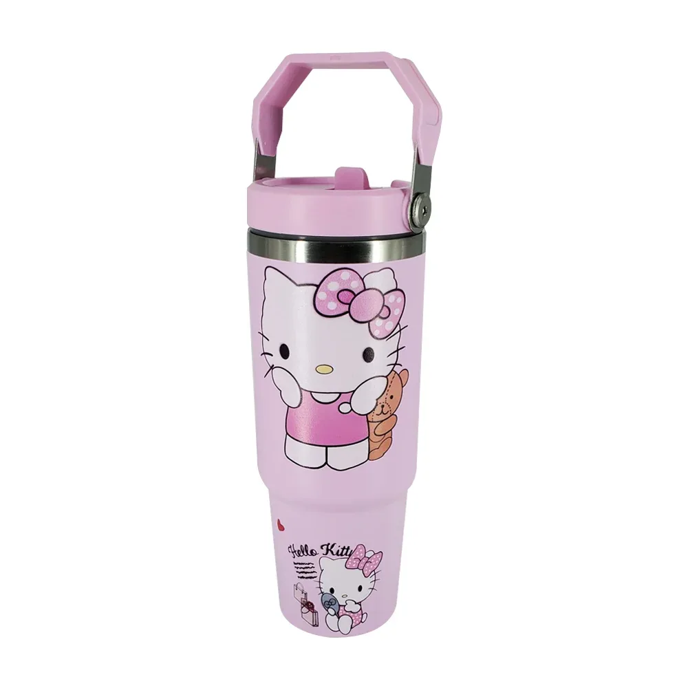 Termo de acero inoxidable con asa y capacidad de 1l + diseño de personajes animados 105x103x252mm / vf10