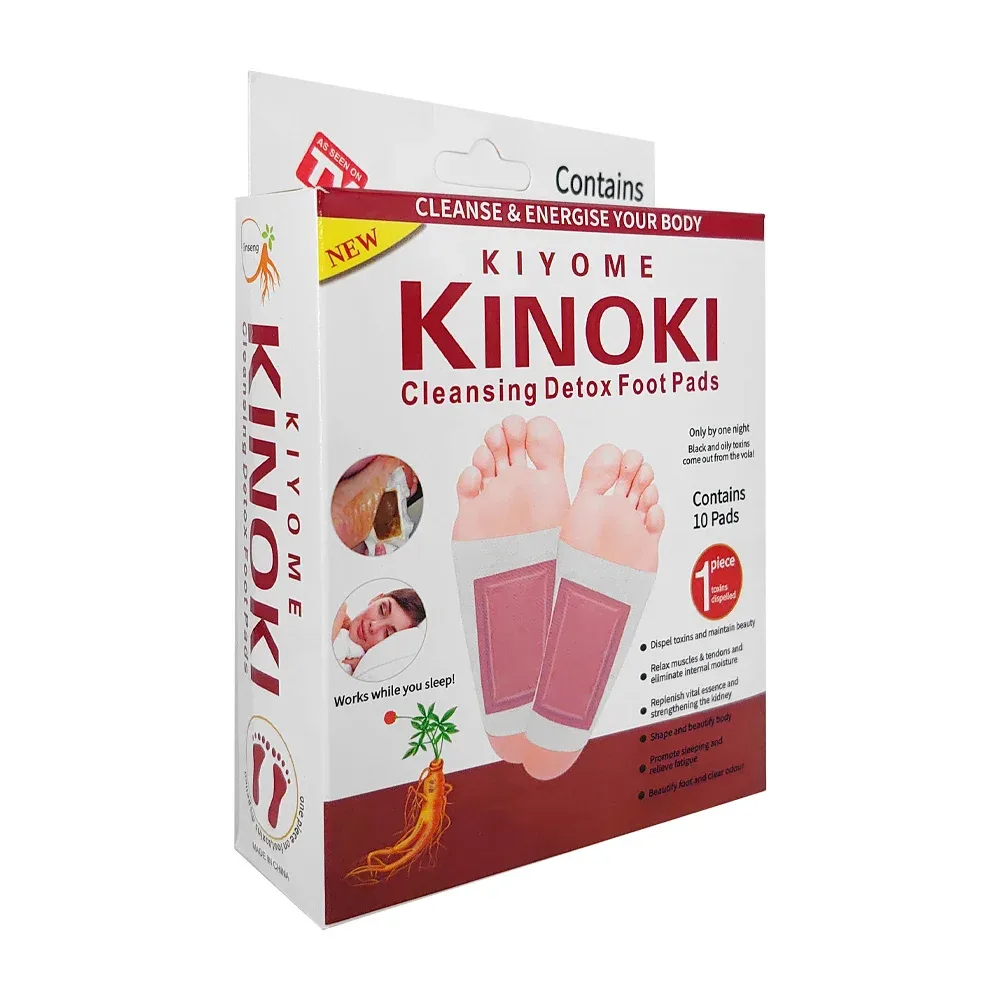 Caja de 10 parches desintoxicantes con extracto de ginseng para pies / kinoki / 13309