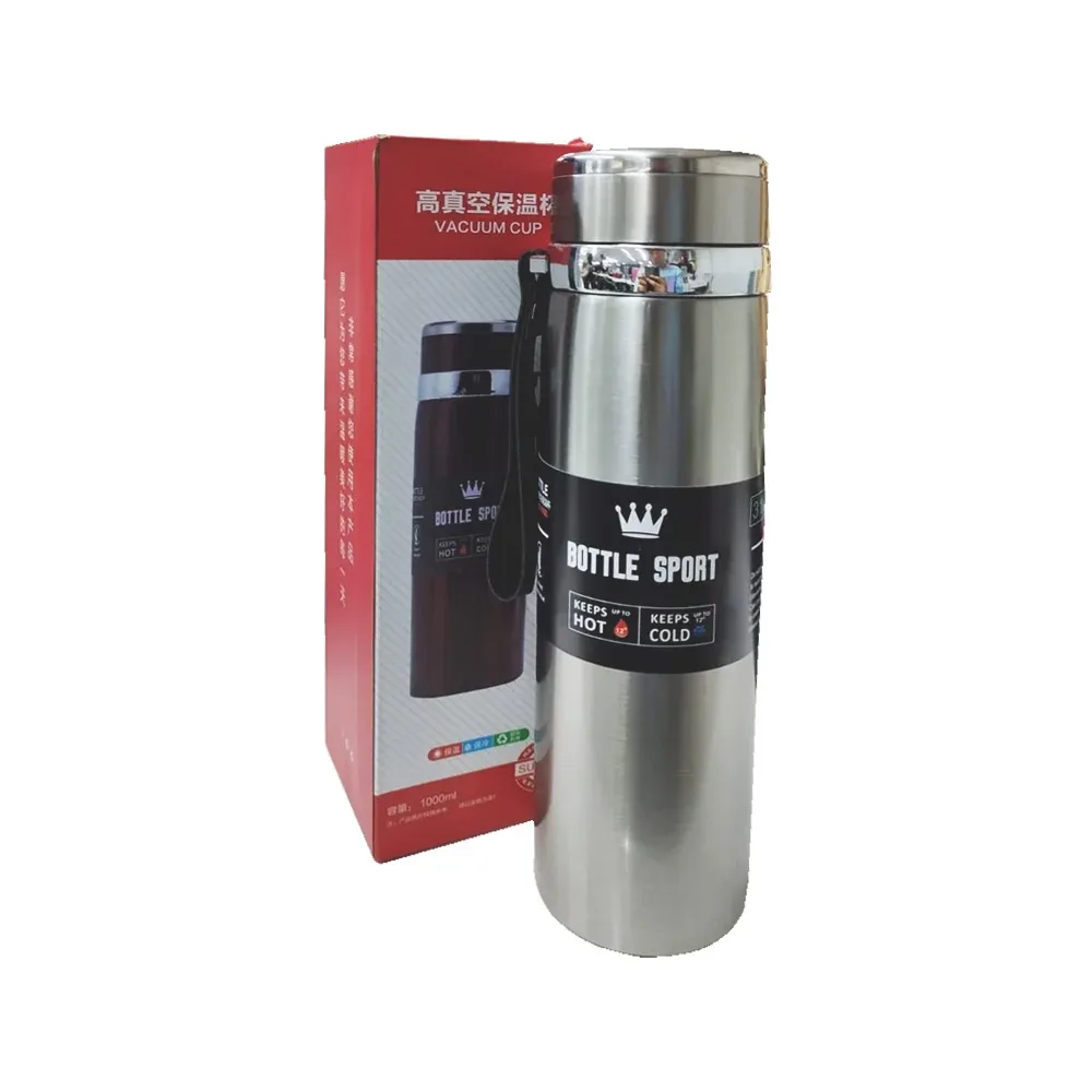 Termo liso de acero inoxidable con infusor, pantalla digital y capacidad de 1000ml / bottle sport / vacuum cup / yc-8006
