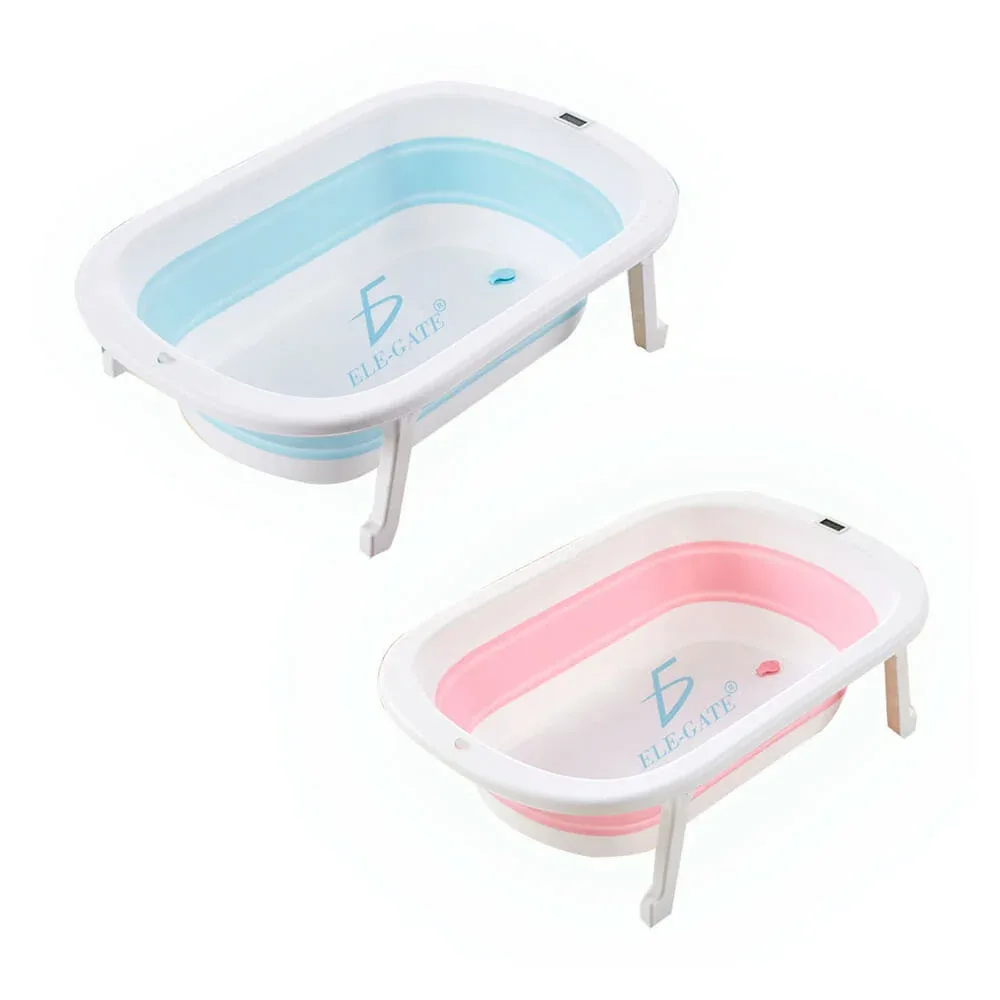 Tina de baño portátil con soportes antiderrapantes y termómetro, variedad de colores / hog.129