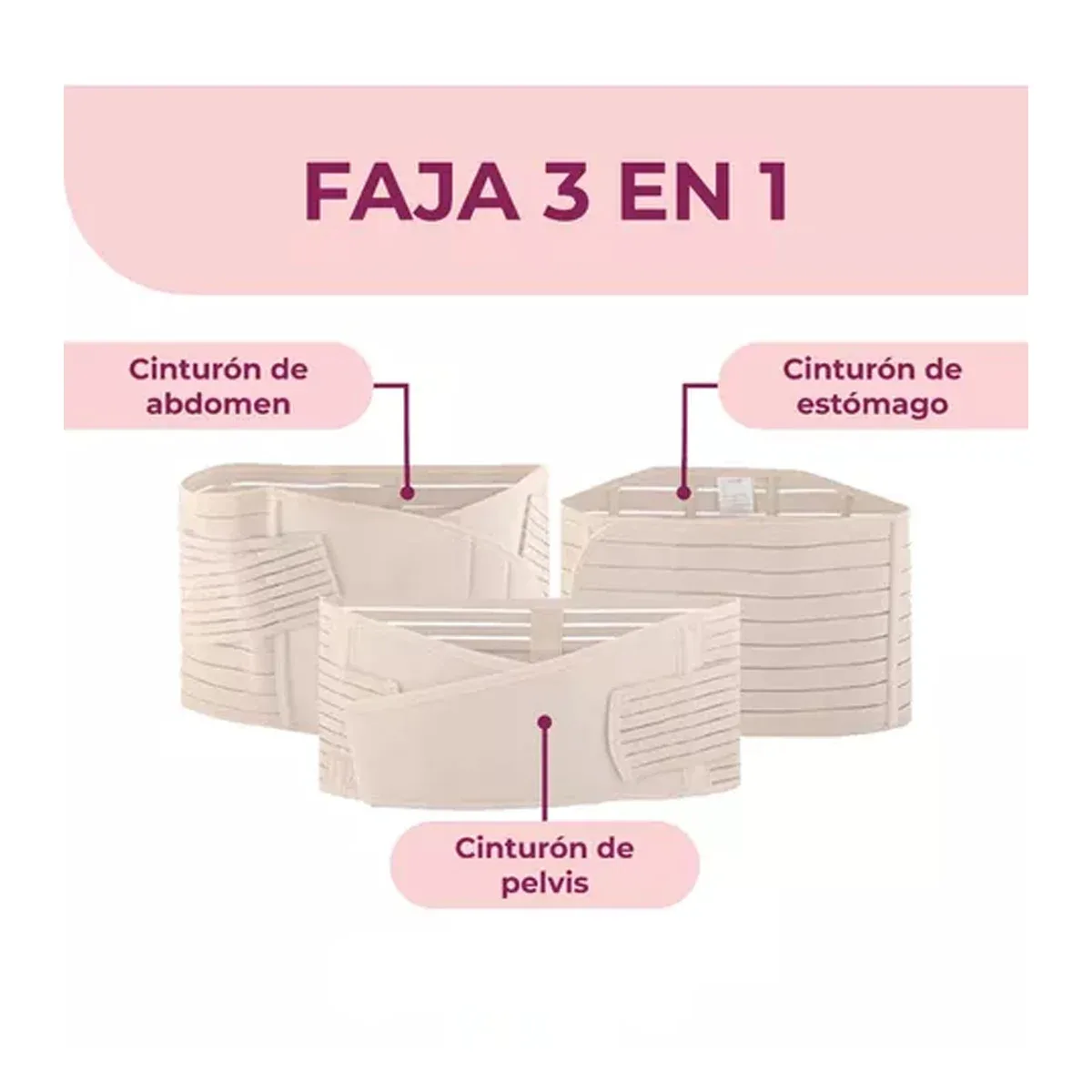 Paquete 3 piezas conjunto de faja abdominal de recuperación posparto / lutinq / 14422