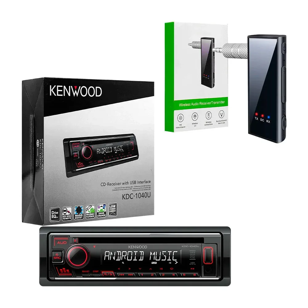 Autoestereo, bluetooth con múltiple conexión, radio fm, cd - usb / kdc-1040u