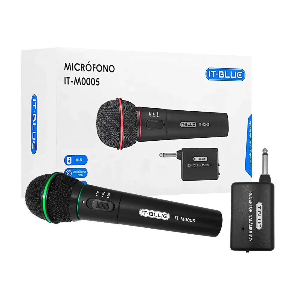 Micrófono 2 en 1, alámbrico o inalámbrico diseño compacto y ligero + receptor inalámbrico / it-m0005