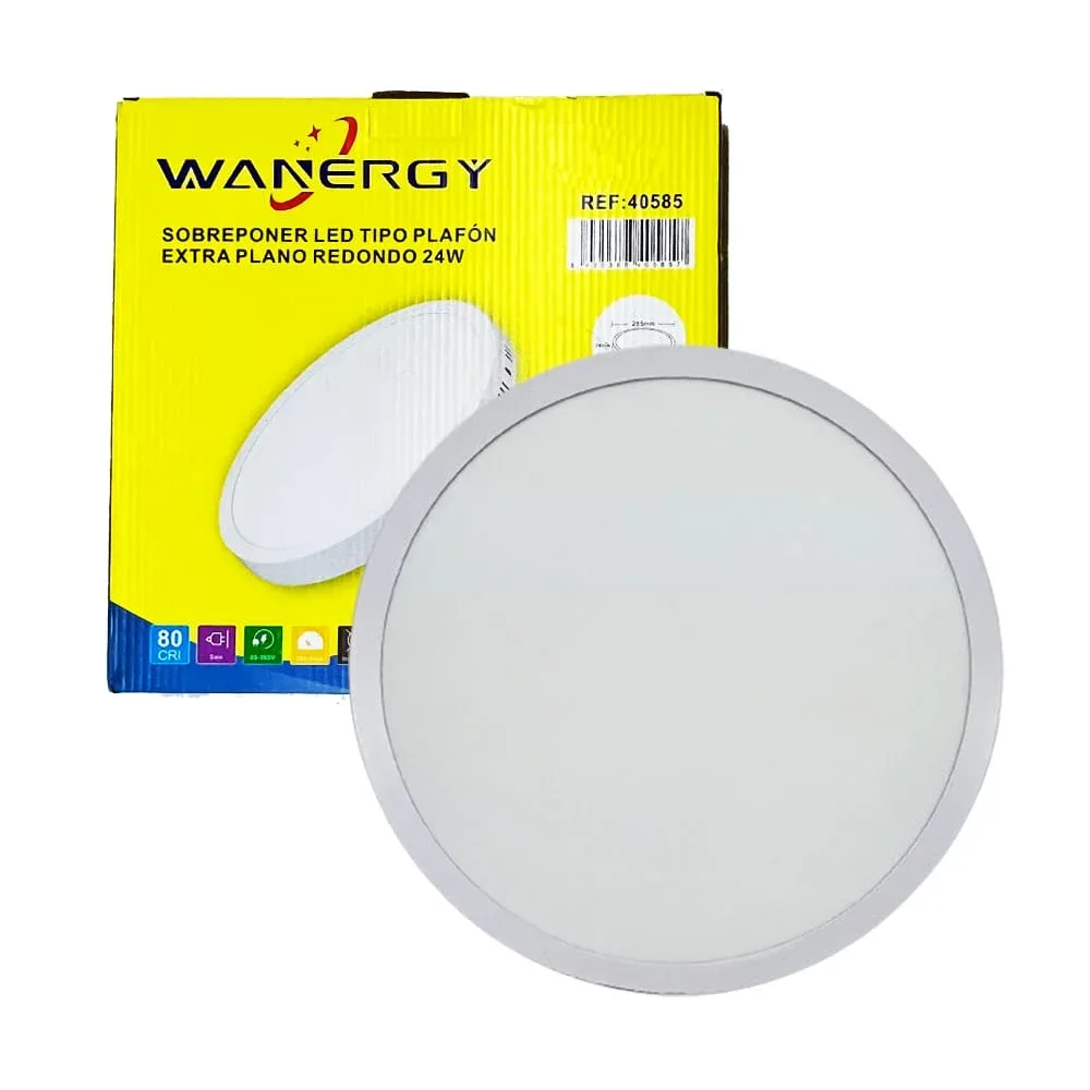 Lámpara led tipo plafón redondo wanergy para sobreponer con consumo de 24 watts / 405857