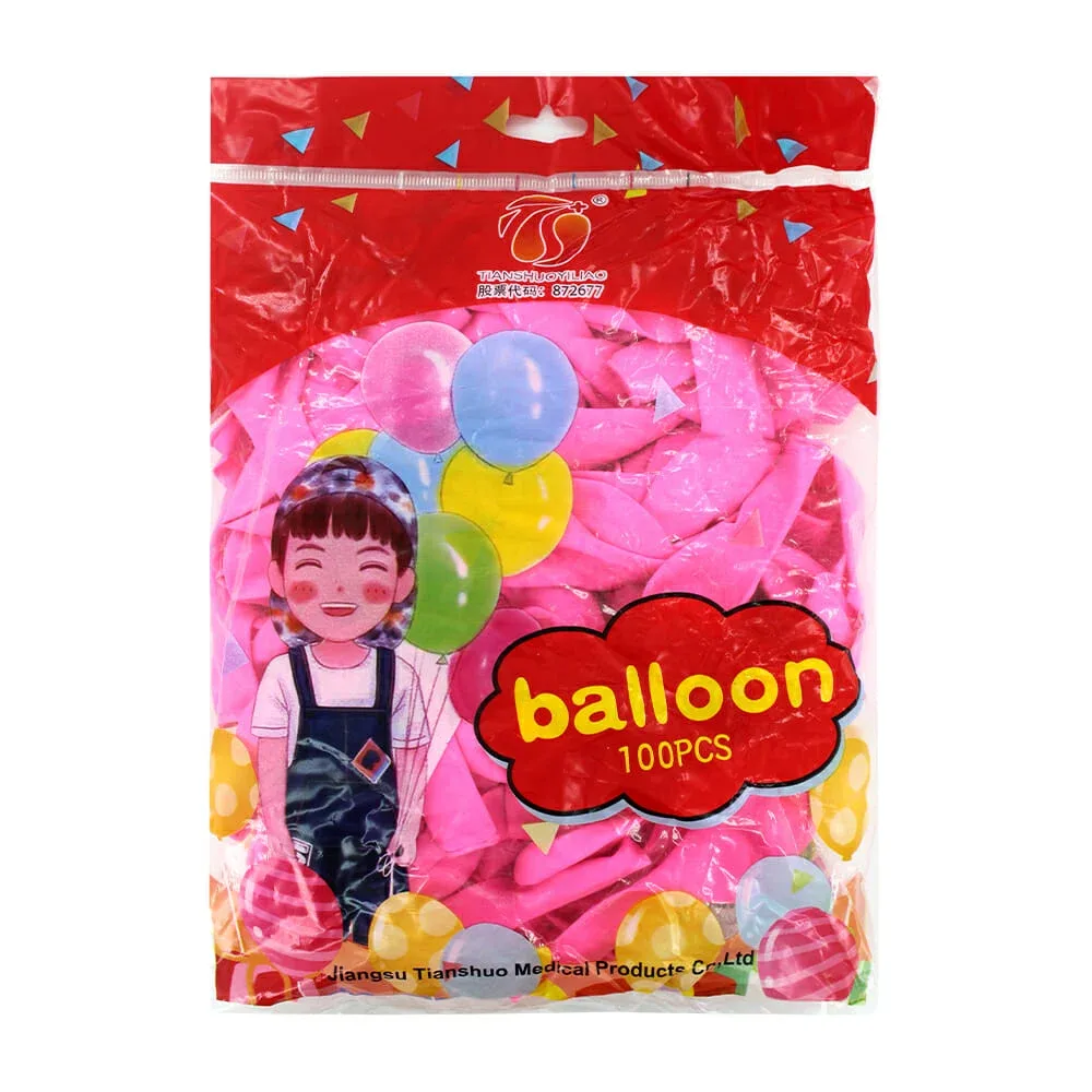 Paquete 100 pzas globos de látex, variedad de colores