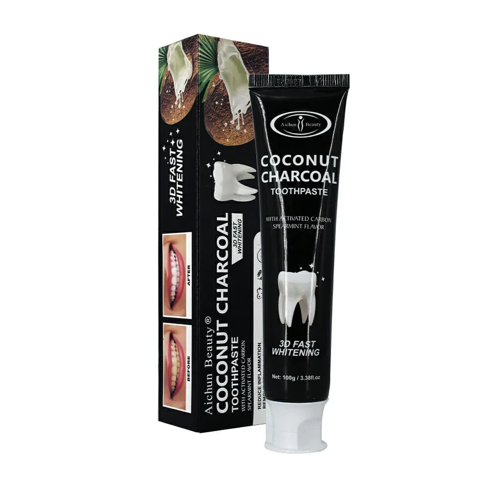 Pasta dental con extracto de carbón activado y coco 100g / aichun beauty ac3182