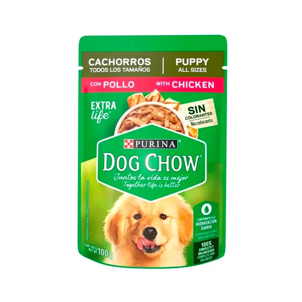 1pz alimento húmedo para perros, sobre purina dog chow sabor pollo, 100g, todos los tamaños / 210258