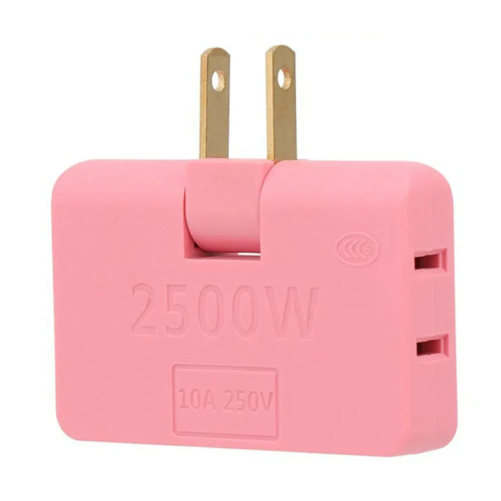 Adaptador convertidor triple tipo bisagre de enchufe 2500w, variedad de colores / 180 / zjt-8102 / zy-zl05