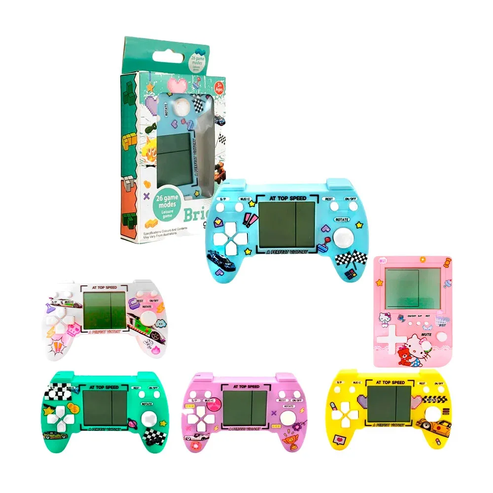 Consola portátil con 26 juegos diferentes, variedad de colores / brick game