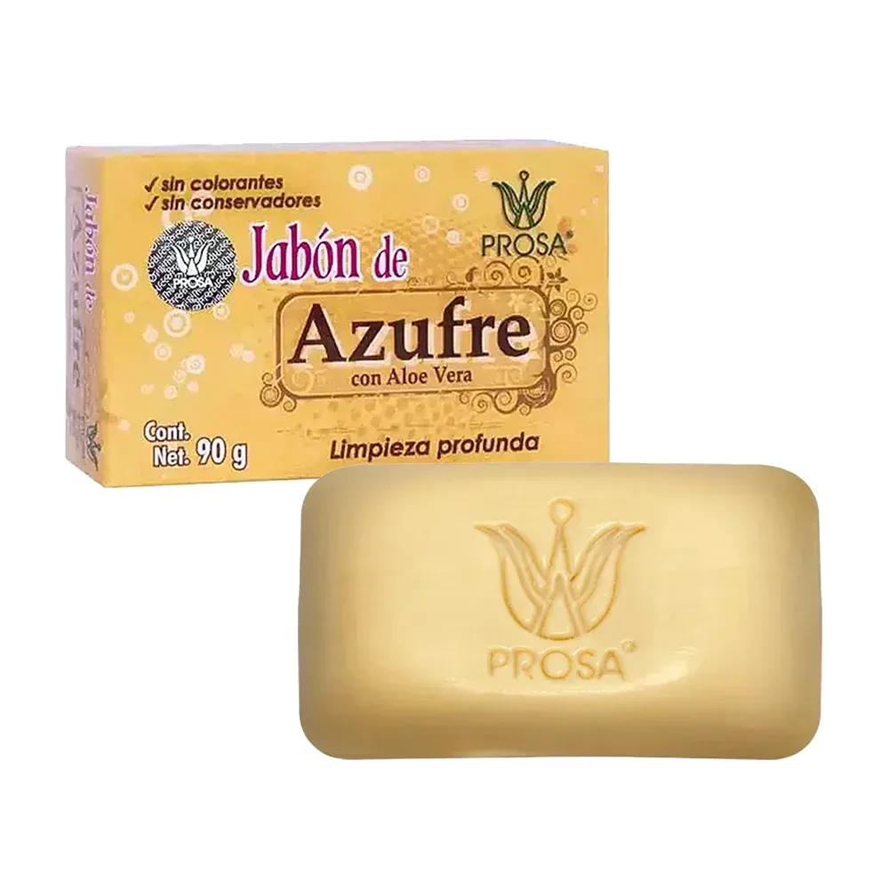 Jabón corporal de azufre con aloe vera para limpieza profunda, 90g / 16500