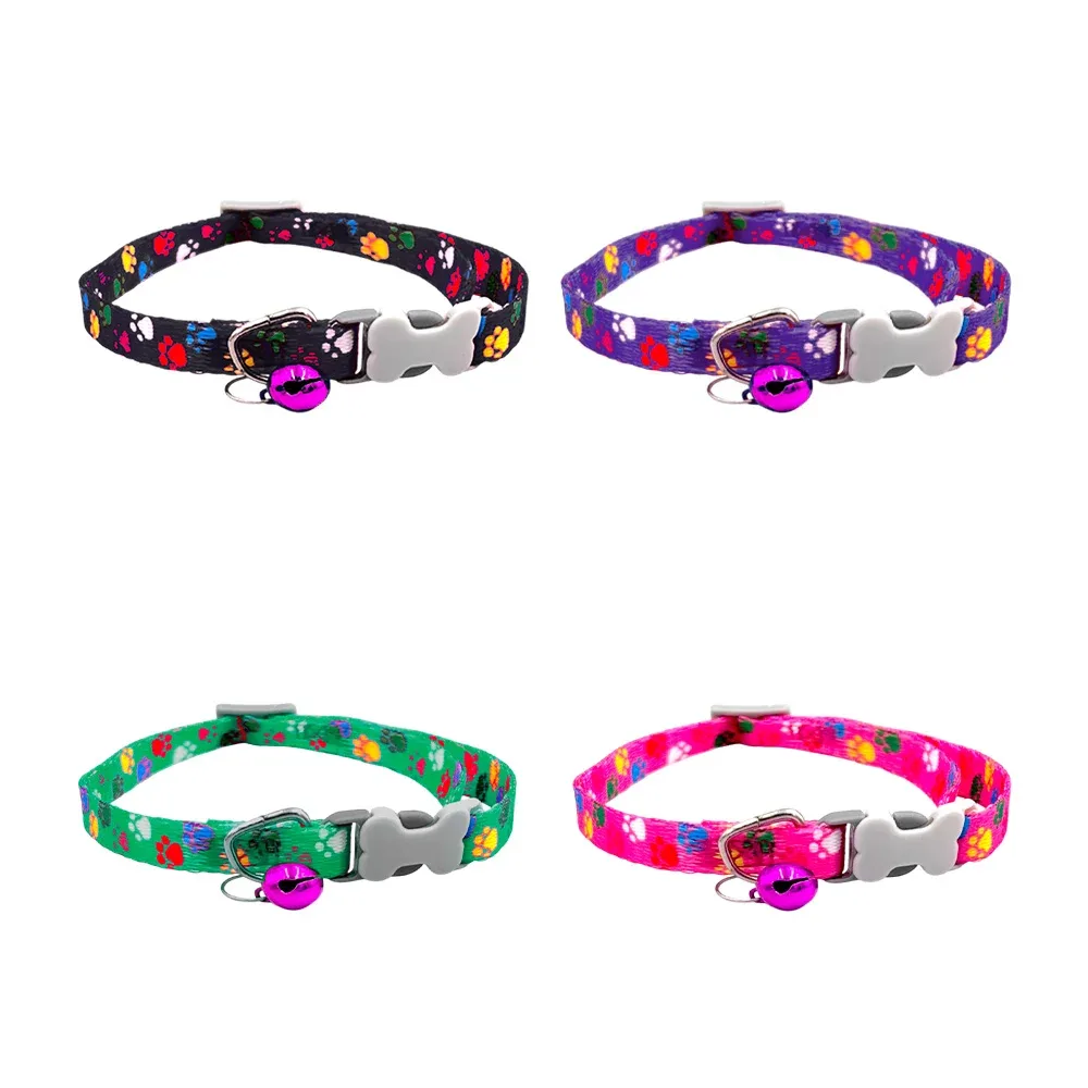 1pza collar pequeño con estampado de huellitas y broche de hueso, color surtido