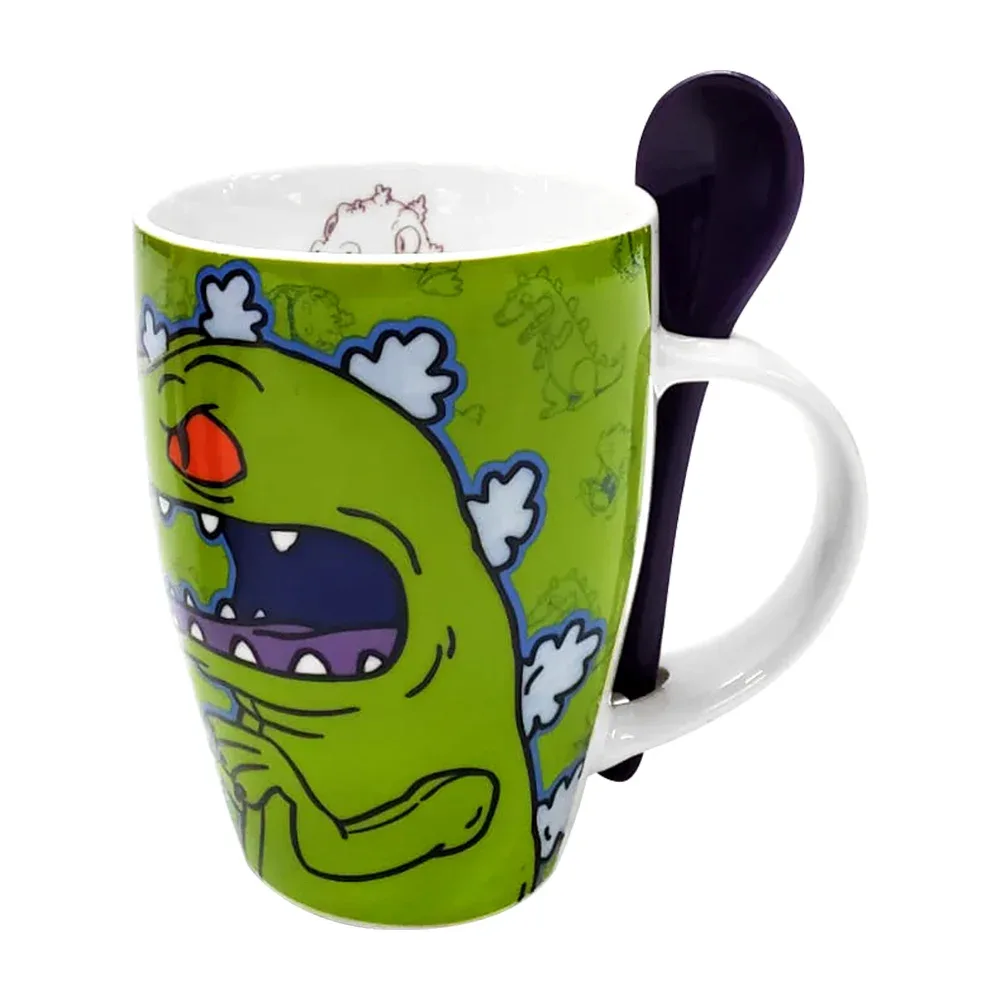 Juego de 2 tazas de porcelana con cuchara de cerámica y diseño de los Rugrats con capacidad para 310ml / 1738-420