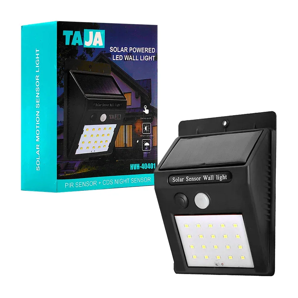 Lámpara solar para exteriores, encendido automático + panel solar / hvh-40401