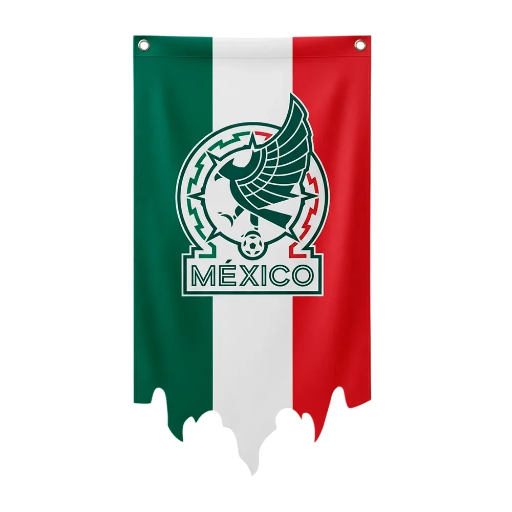 Bandera decorativa de la selección mexicana, 1.15m x 69cm + listón para colgar