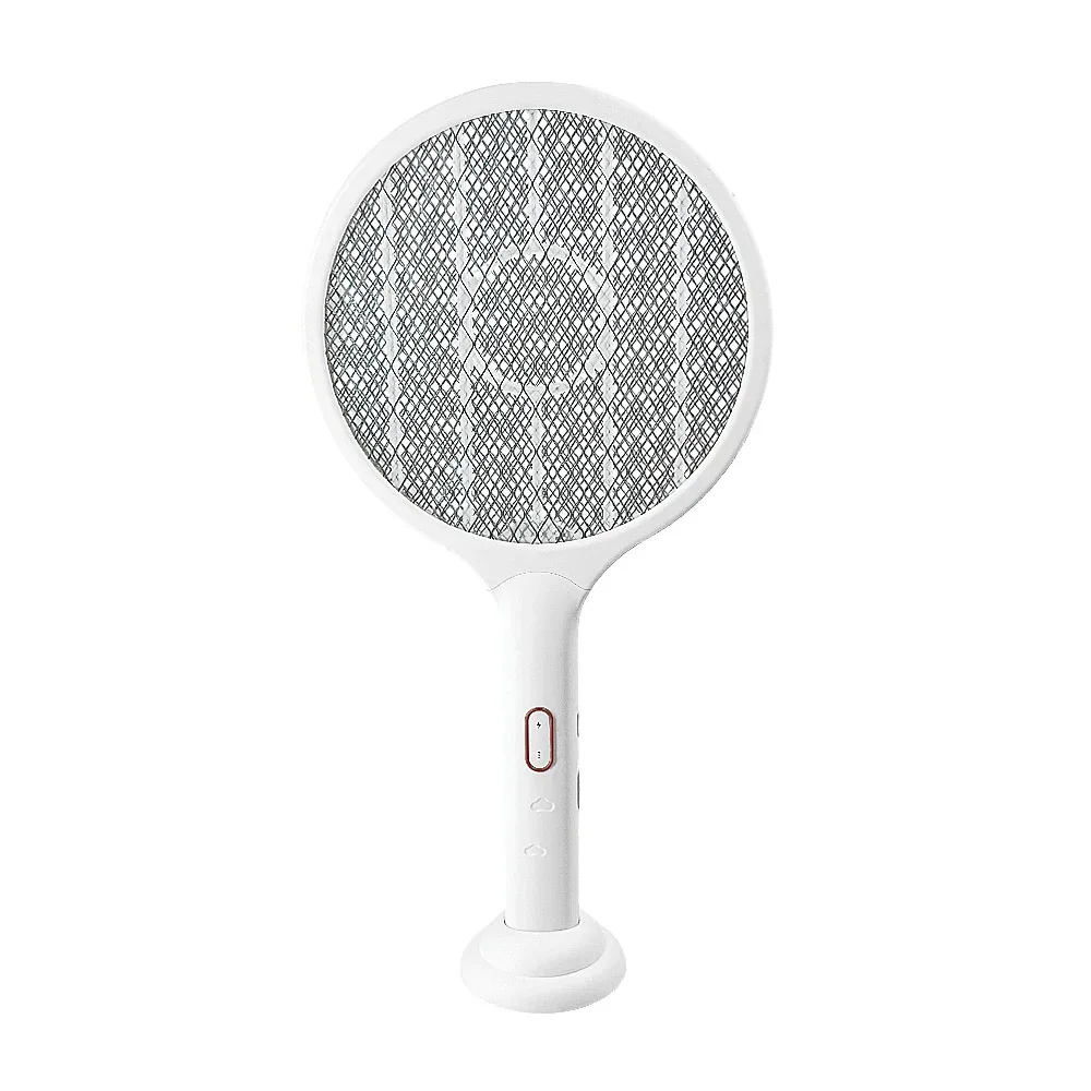 Raqueta eléctrica mata mosquitos, recargable con iluminación led y base de plástico / 2044