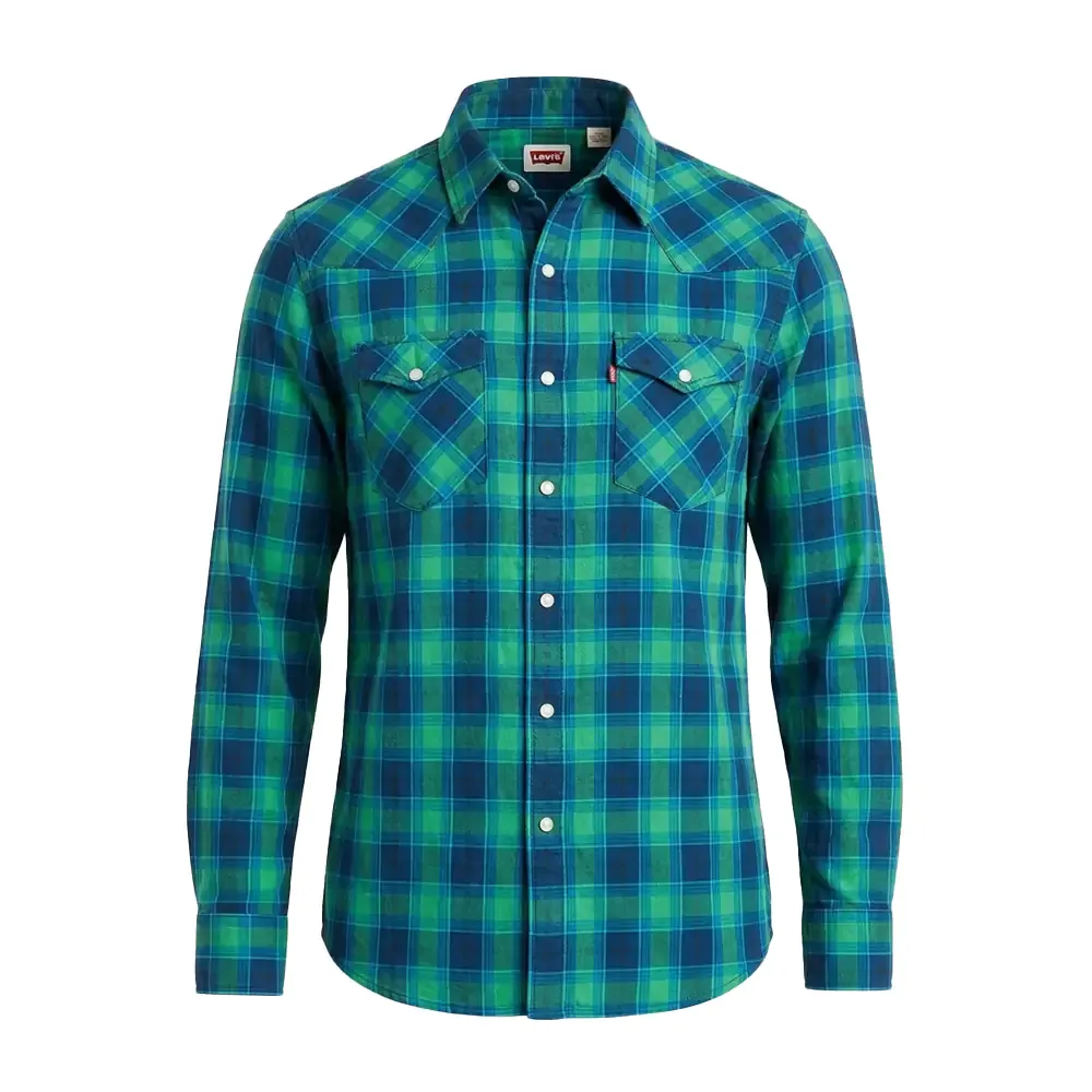 Camisa levis original de franela, cuadro mediano bicolor, variedad de tallas