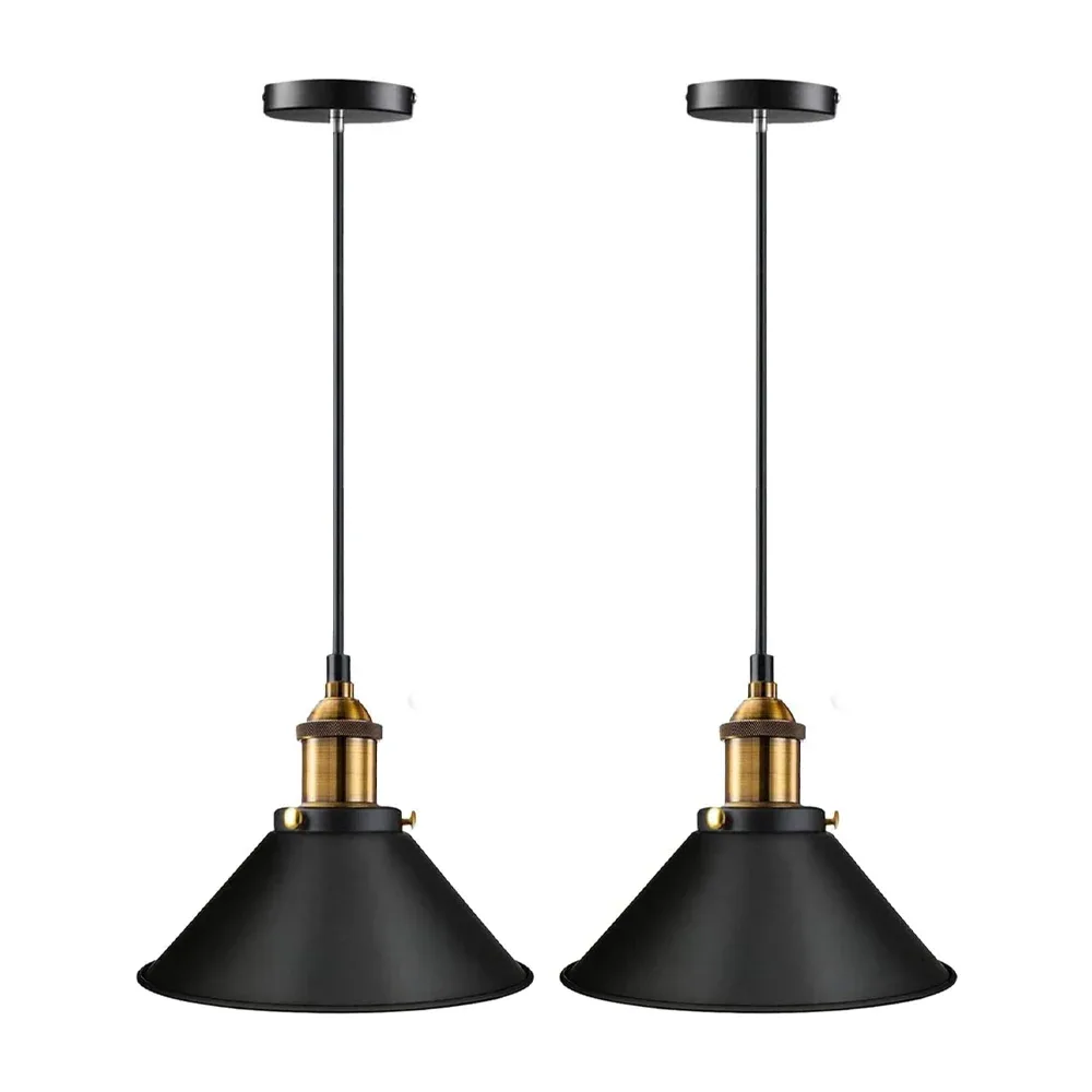 Lámpara colgante de metal en colores negro y blanco con socket / 600924