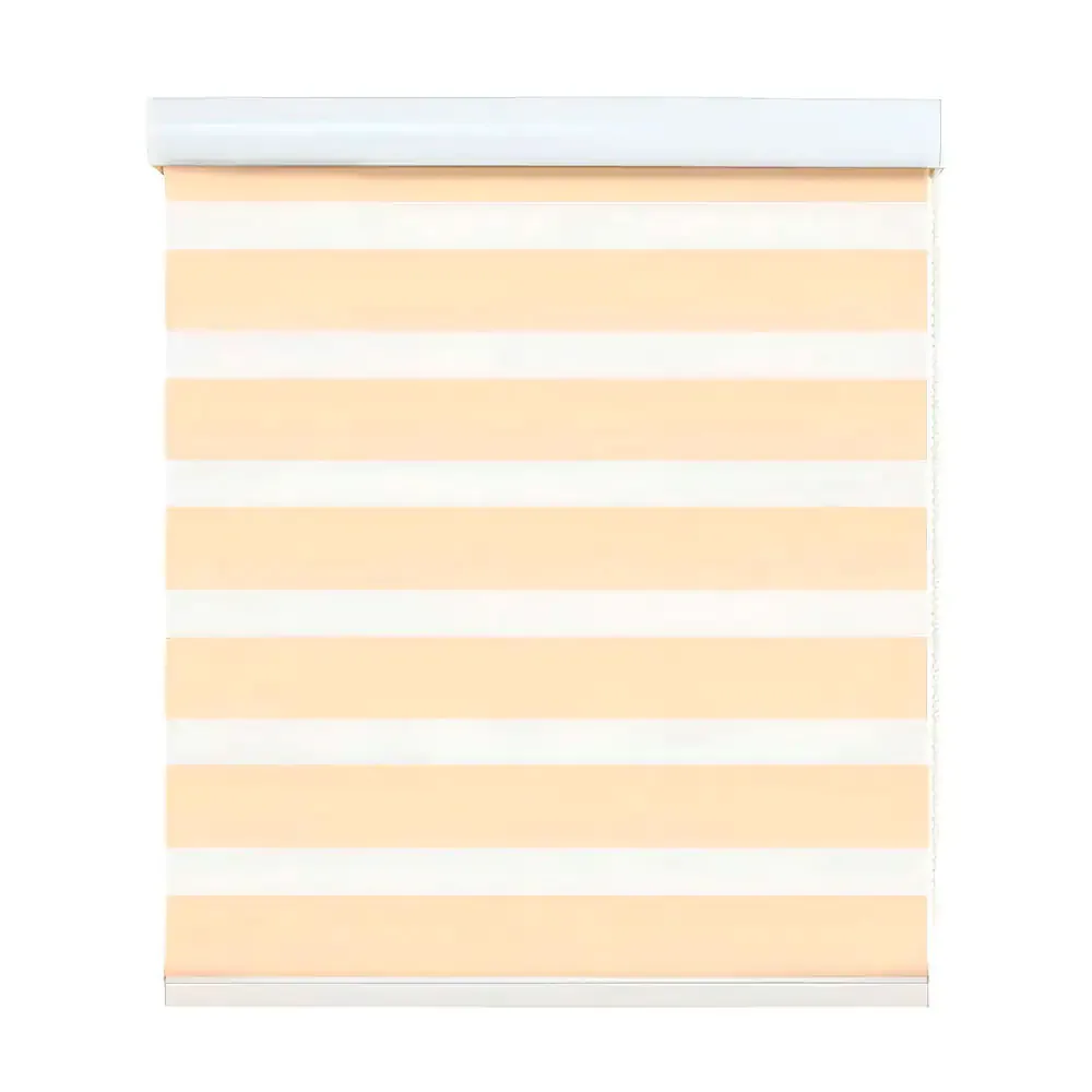 Persiana cortina enrollable color beige, doble capa para día y noche, 120x200cm