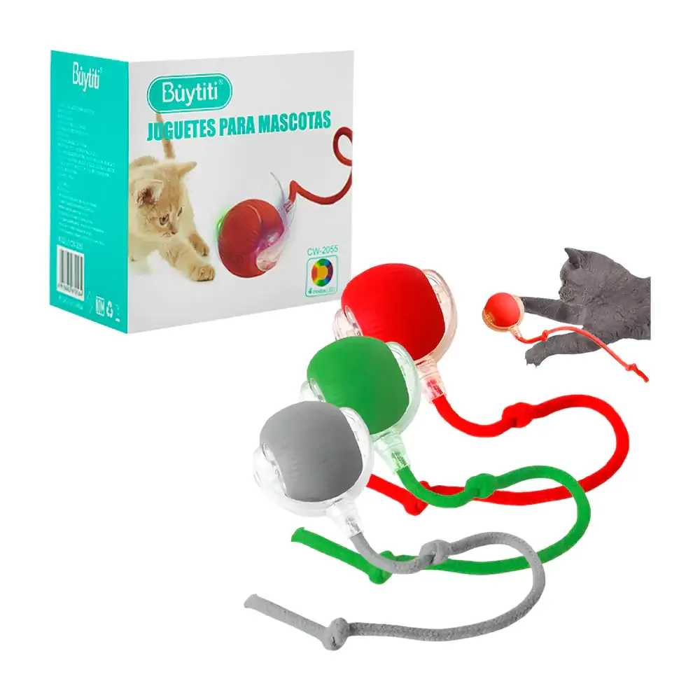 Juguete interactivo automático buytiti para gato en forma de pelota + cola