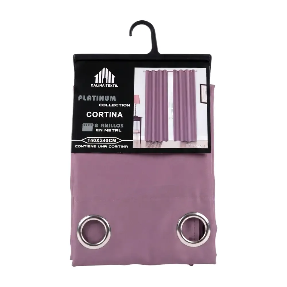 Cortina de tela tipo blackout, color a con textura lisa / 83072-16