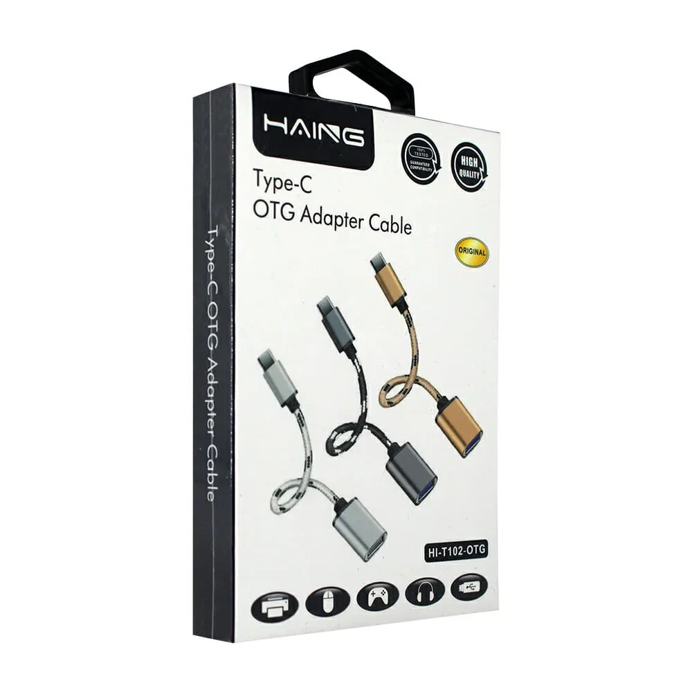 Cable adaptador hains tipo c a otg, 18cm, variedad de colores / hi-t102-otg