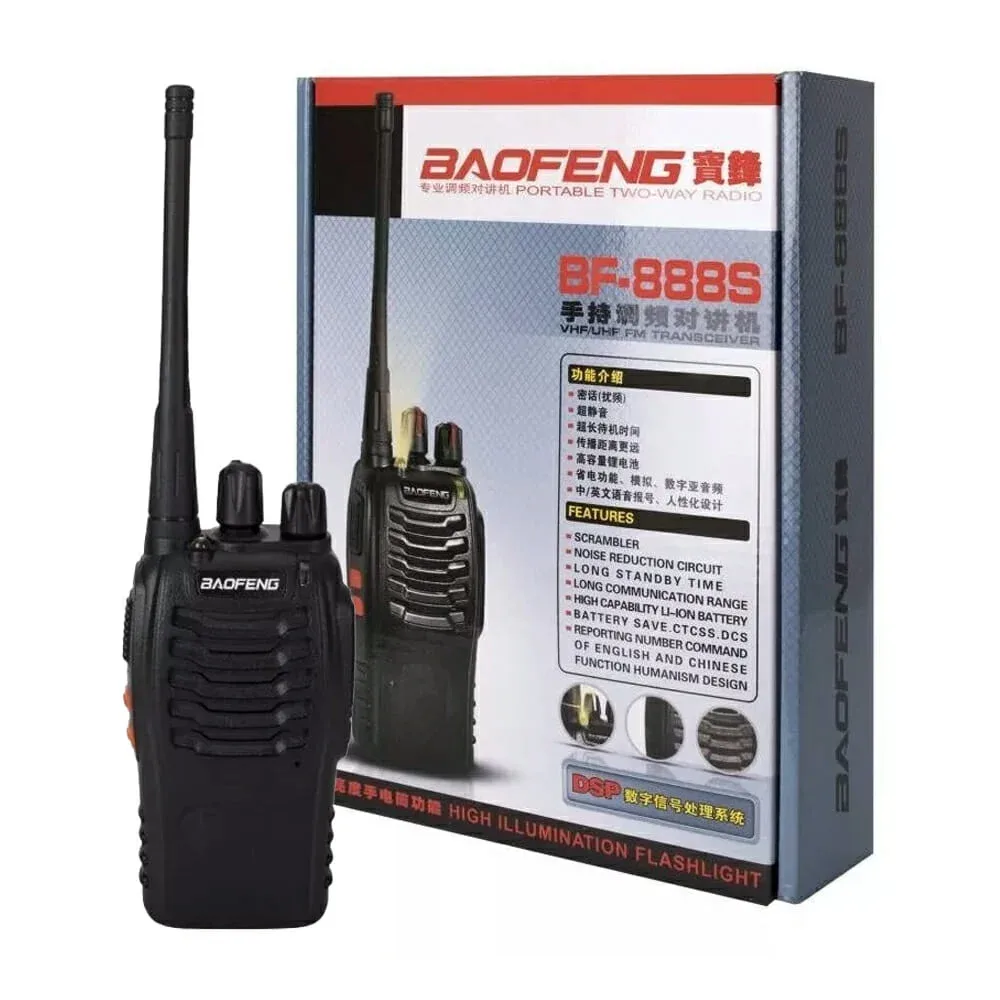 Radio walkie talkie recargable + audífono + base de carga / djj-0203