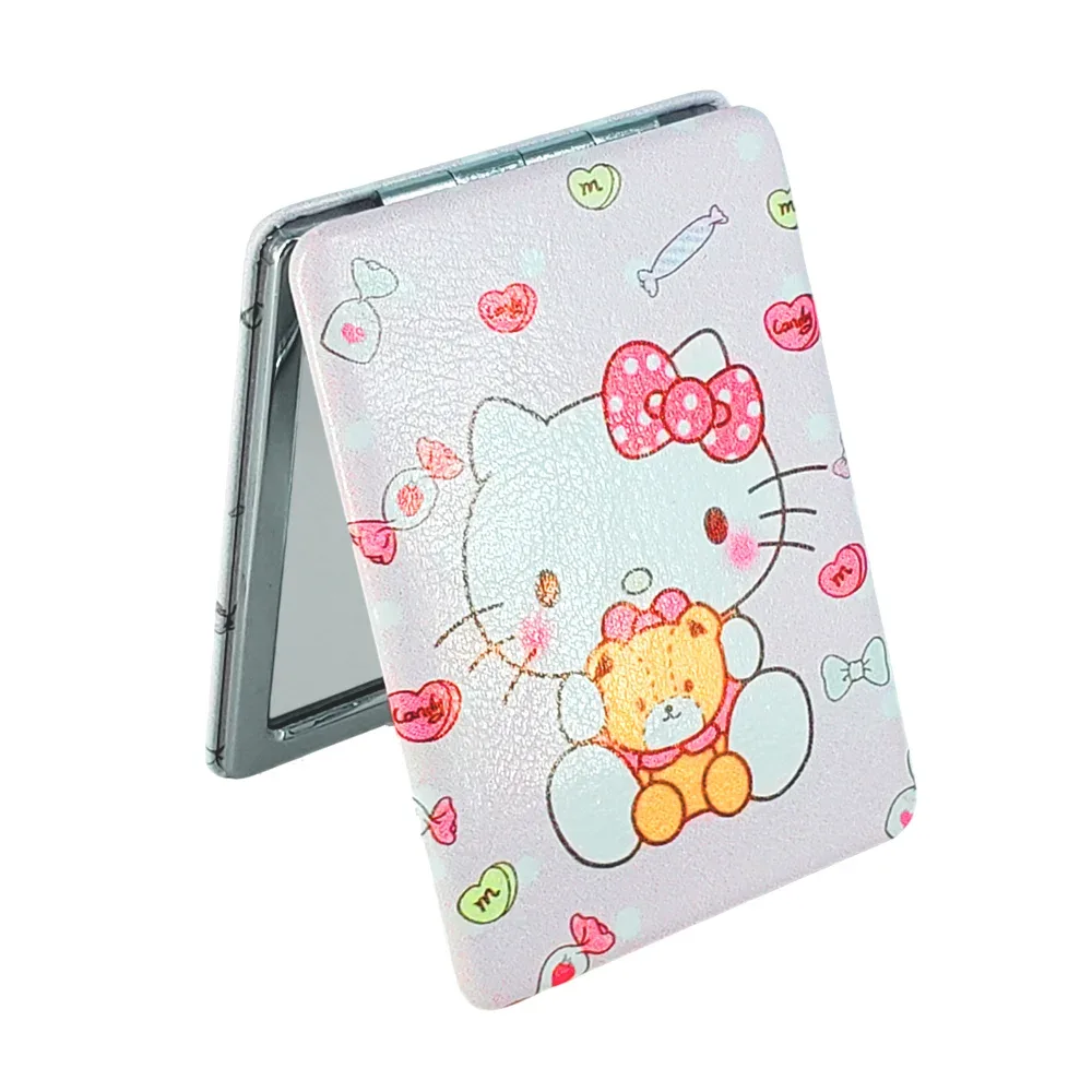 Mini espejo rectangular de bolsillo con estampado de caricaturas, variedad de diseños / b247