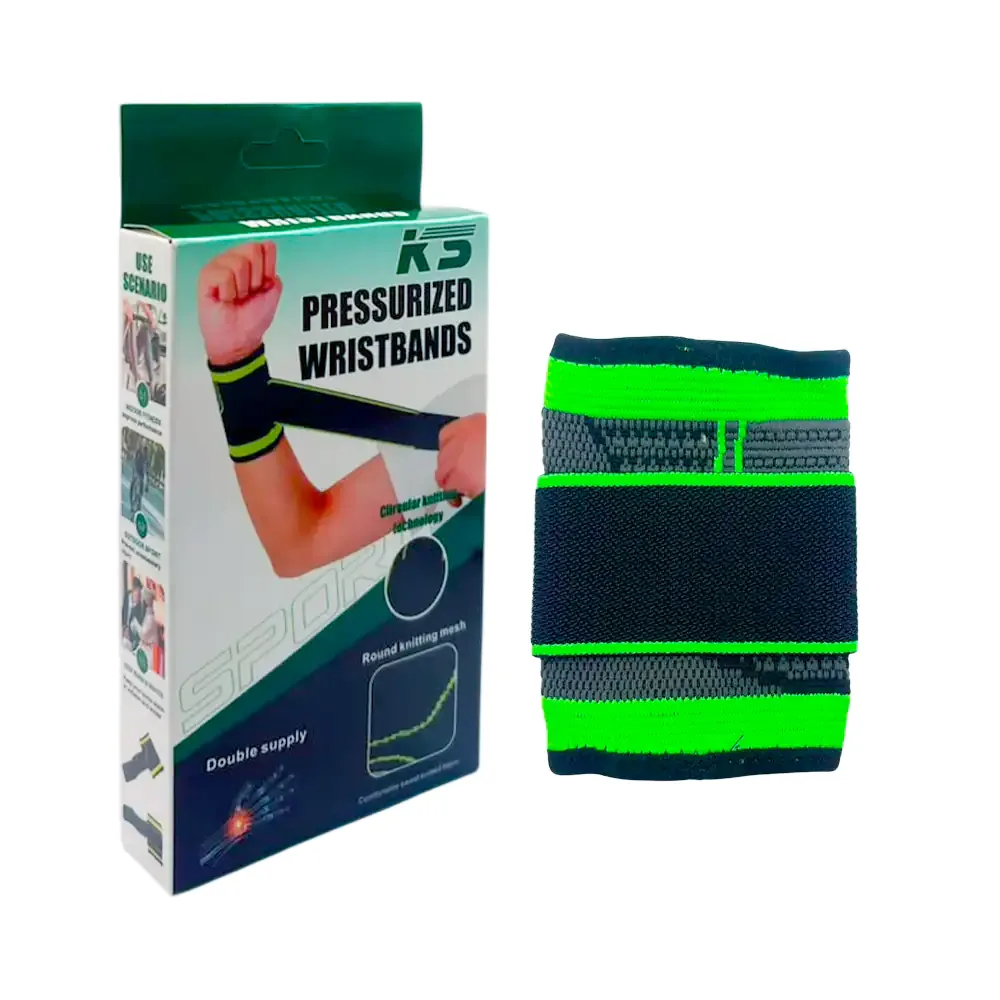 1pza muñequera ortopedica ajustable con velcro, tela elástica, diseño confort / ks-82