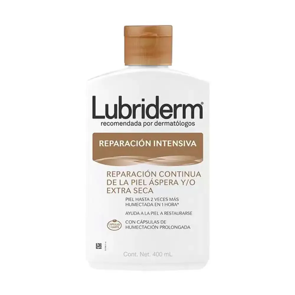 1pz crema lubriderm reparación intensiva para piel áspera y extra seca, 400ml