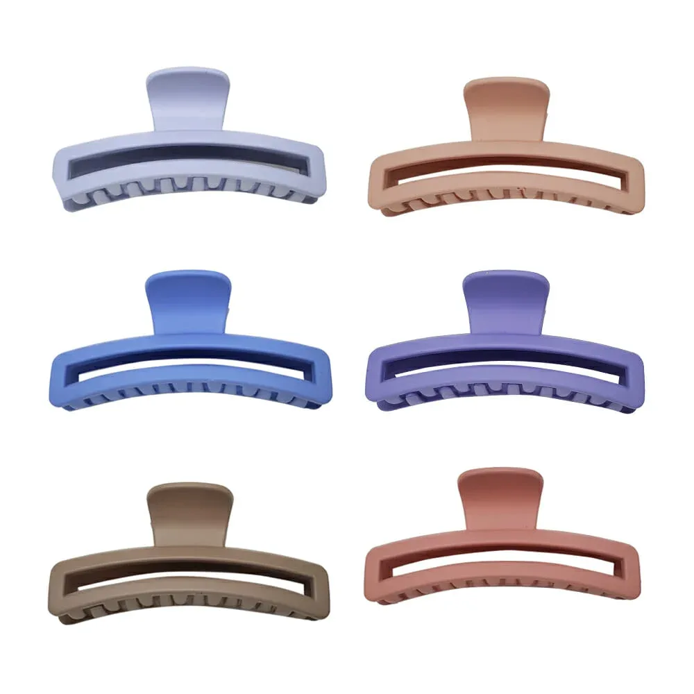 Paquete 12 pinzas grandes rectangulares para el cabello, variedad de colores / 23-fs-035