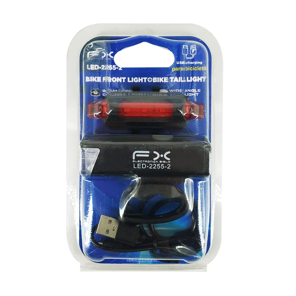Kit lámparas recargables delantera y trasera para bicicleta / led-2255-2