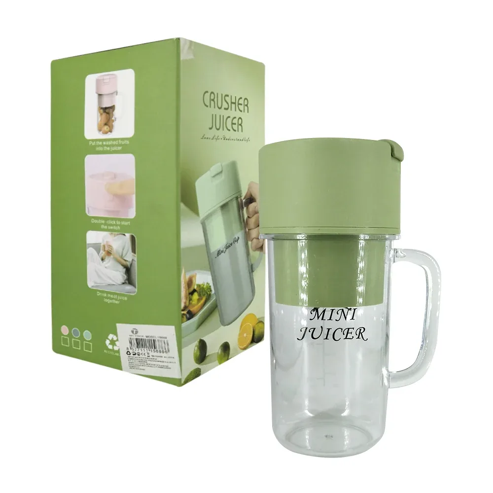 Vaso licuadora portátil con asa y capacidad de 340ml y popote / crusher juicer / 15688 / zzb-1 / dm-520