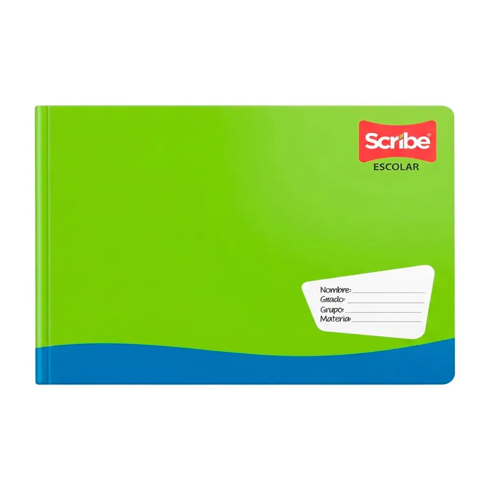 Cuaderno - libreta cosida scribe en forma italiana de 100 hojas de doble raya, variedad