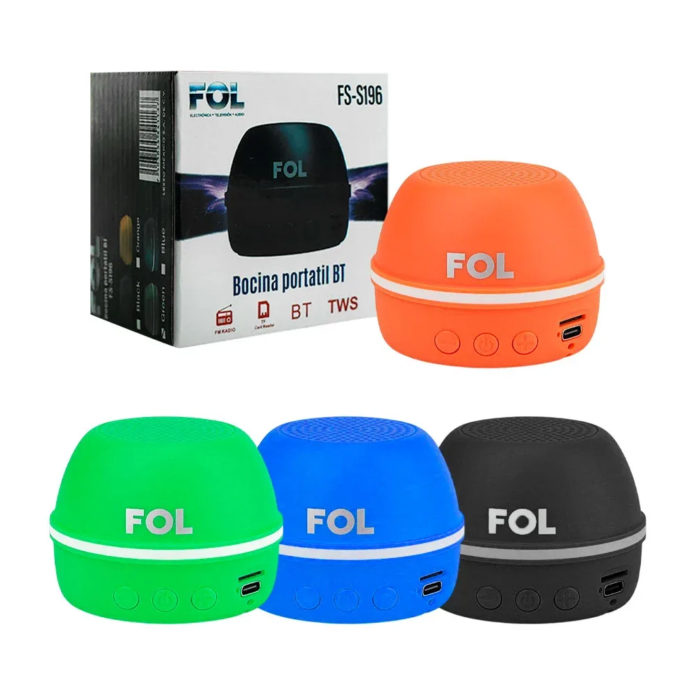 Bocina fol, pequeña portátil, puerto tf, inalámbrica + disco magnético, variedad