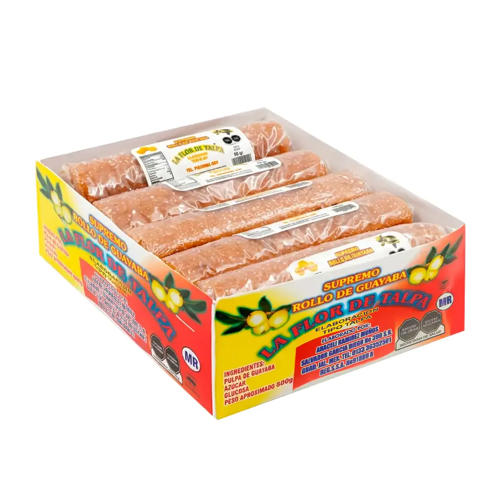 Blister con 10pzas de rollo de guayaba la flor de talpa 800g / 301083