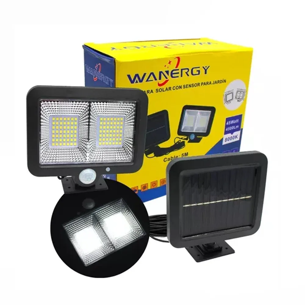 Lámpara solar wanergy para exterior con sensor de movimiento 45w / 8000k 40755 / R861