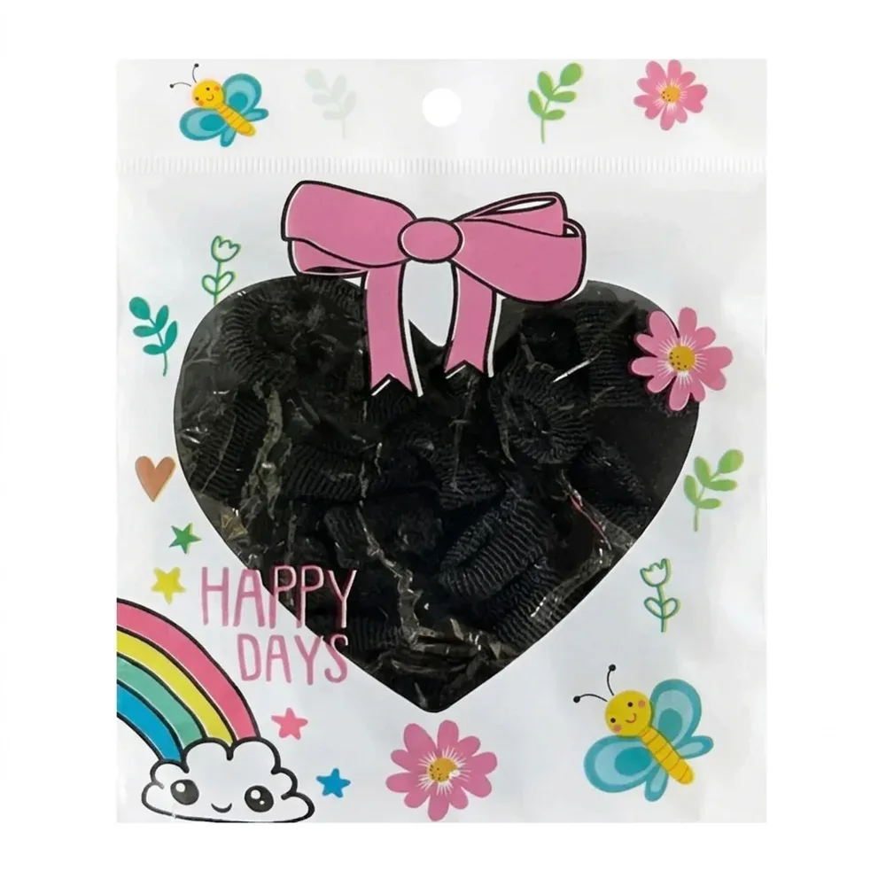 Paquete con 35 donas o ligas pequeñas para el cabello, variedad de colores / happy days