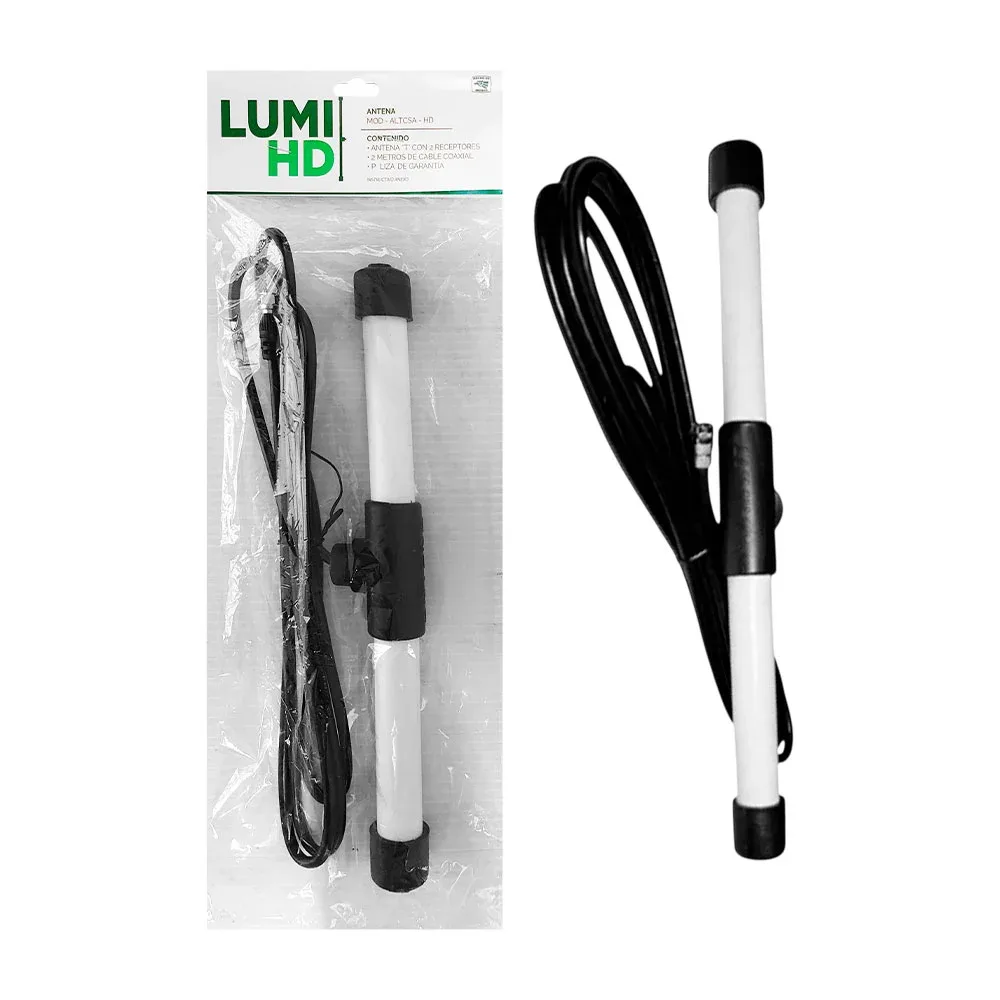 Antena hd larga con cable coaxial de 2m lumihd / mod-altcsa-hd
