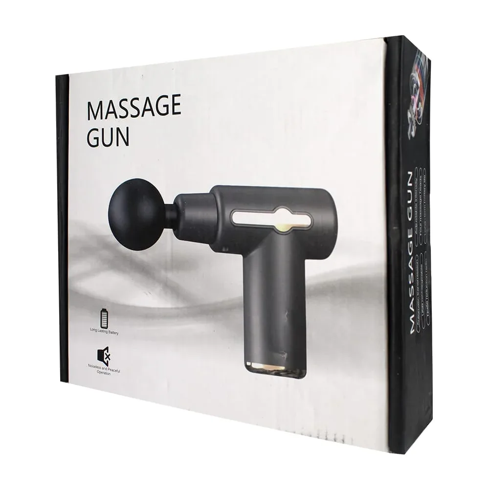 Pistola eléctrica masajeadora con 4 cabezales intercambiables / massage gun