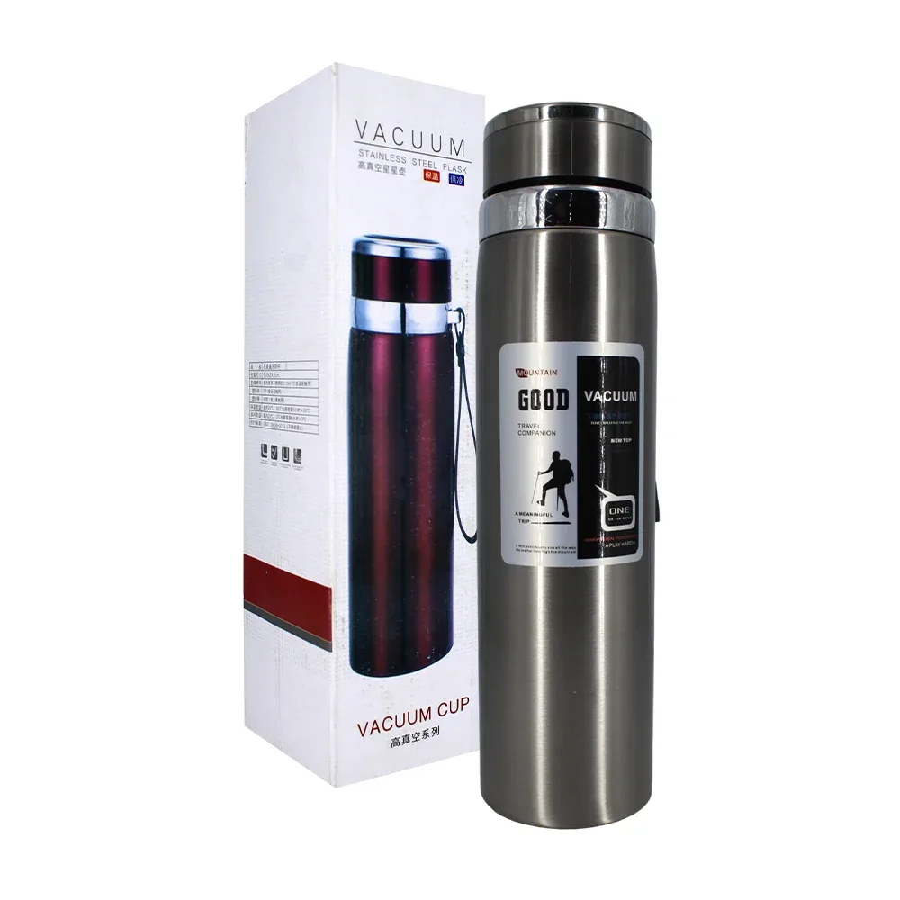 Termo liso de acero inoxidable, 1000ml, variedad de colores / vacuum cup 7734