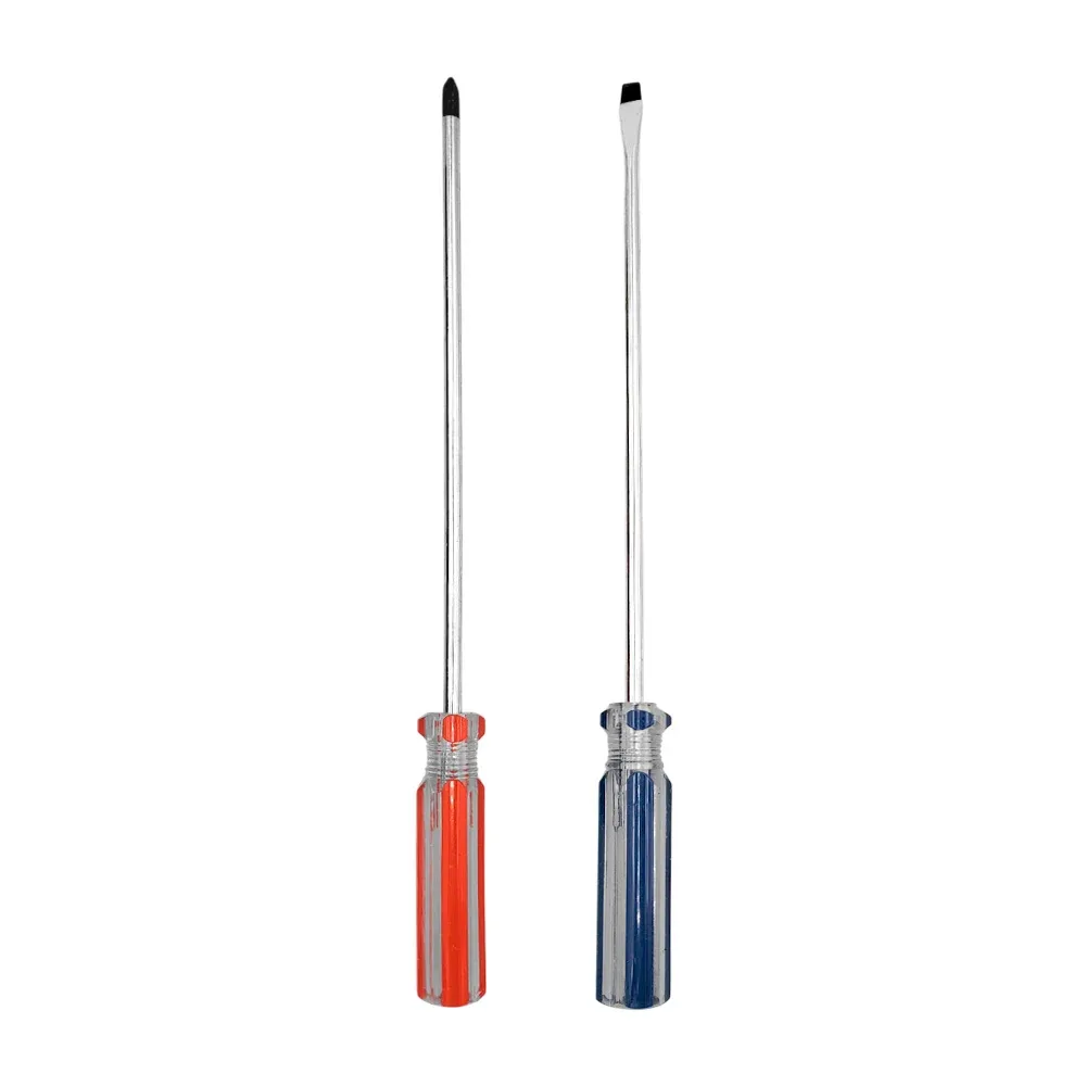 1pz desarmador con punta magnética, plano o de cruz, 28cm, variedad de colores