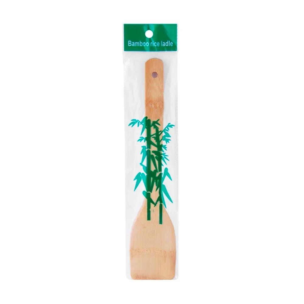 Pala de cocina plana de bambú + orificio para colgar, 30cm / bamboo rice ladle / A4601