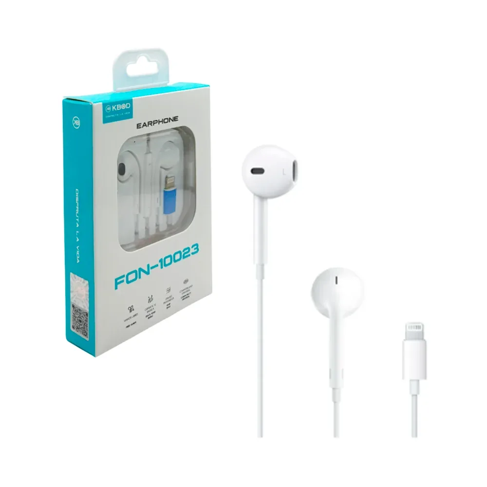Audífonos alámbricos de tipo earphones lightning y botones de volumen / fon-10023