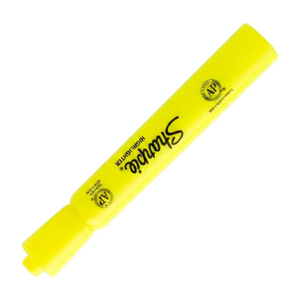 1pza marcatextos resaltador sharpie en color amarillo neón con punta cincel