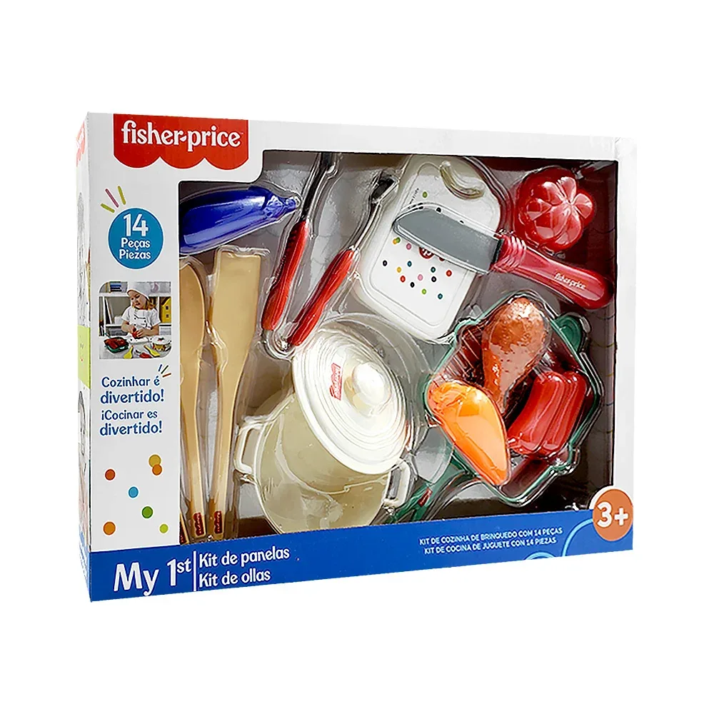 Juguete set de cocina con ollas y accesorios para preparar comida / fisher-price / 4005