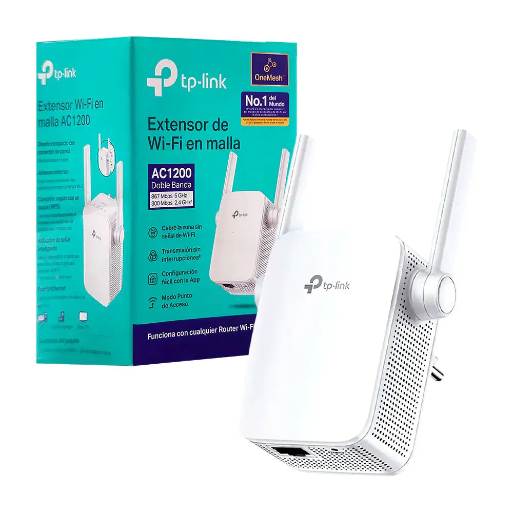Repetidor wifi tp link, extensor en malla de doble banda y de largo alcance