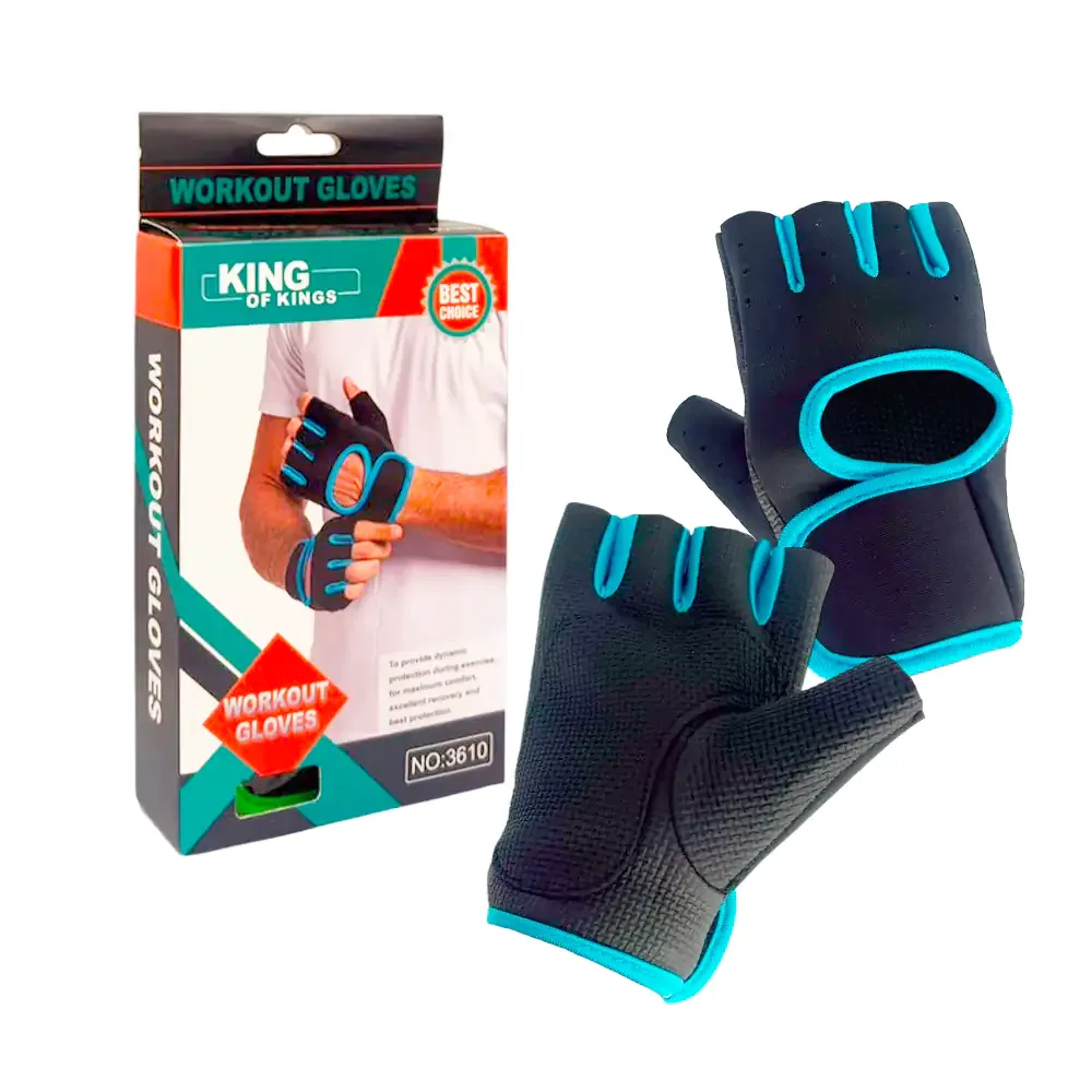 Paquete con par de guantes sin dedos para trabajo con agarre antideslizante, variedad