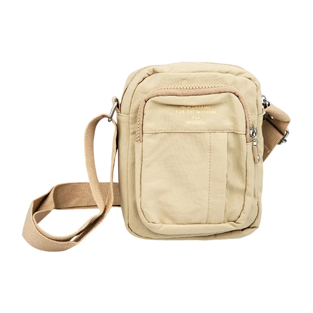 Bolsa pequeña rectangular, lisa impermeable con 3 compartimentos, ajustable