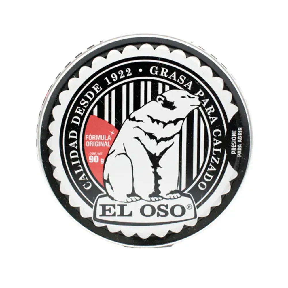 1pza Lata con grasa para calzado en color negro, 90g / el oso / 8085a
