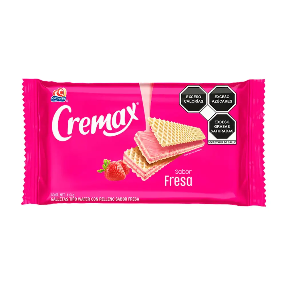 Paquete de galletas cremax rellenas de crema sabor fresa, 113g / 022908